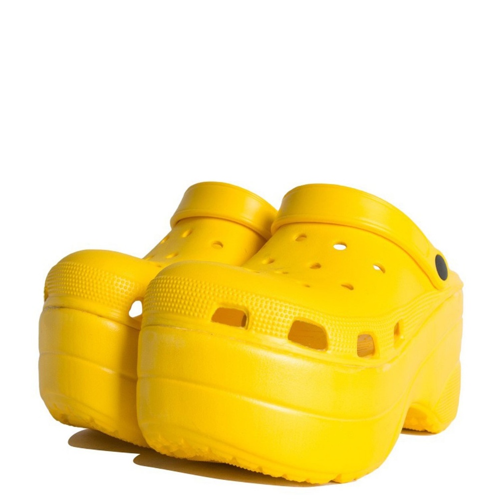 HP💃🔥 New Yellow Platform Wedge Heel Waterproof Classic Clogs Sandals Slip-On - Picture 3 of 5